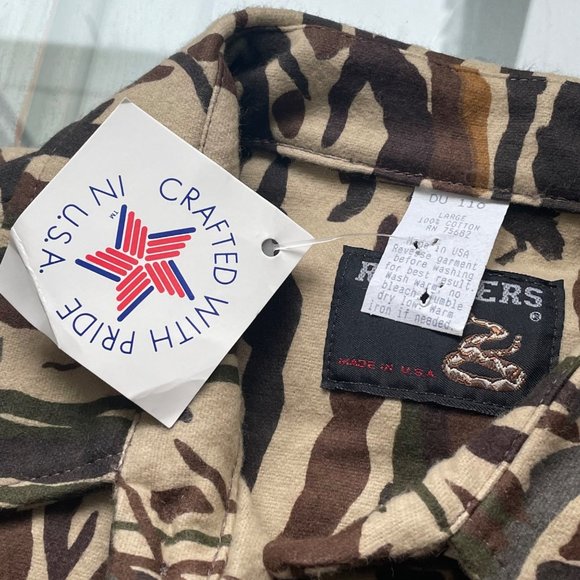 Rattlers Brand Ducks Unlimited Camo Button Down Shirt Outdoor Men's L NWT - Picture 8 of 9